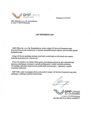 List referencyjny GMP Office
